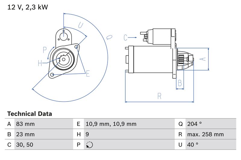 Bosch 0986019820 Starter - 1