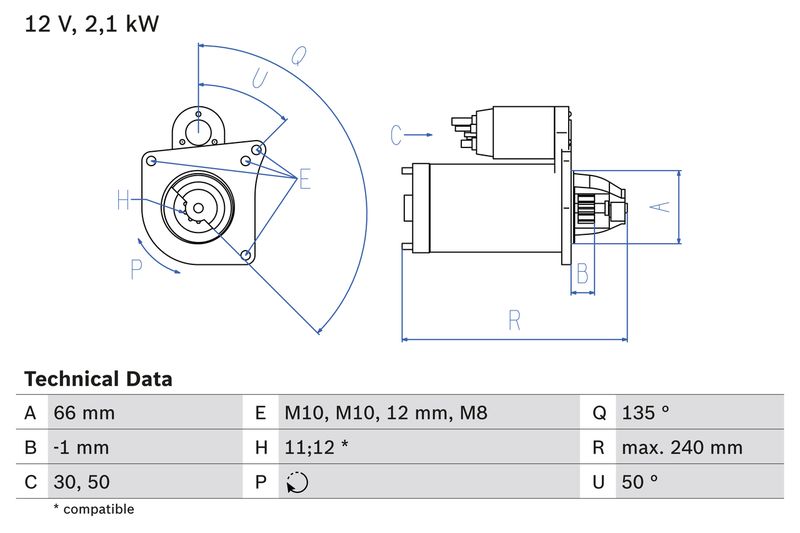 Bosch 0986020131 Starter - 1