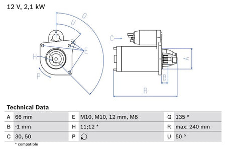 Bosch 0986020131 Starter - 1