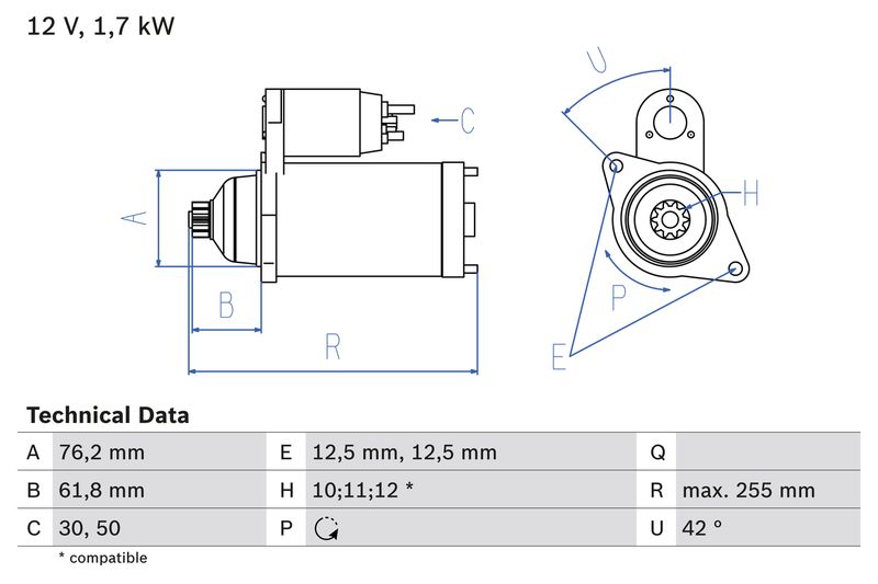 Bosch 0986020260 Starter - 1