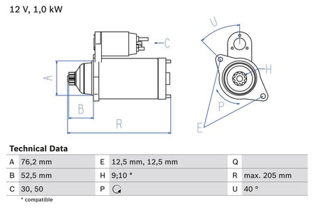 Bosch 0986020290 Starter - 1