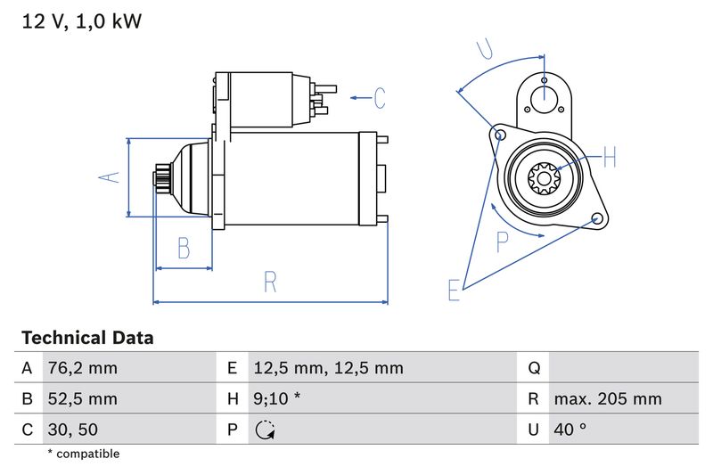 Bosch 0986020290 Starter - 1