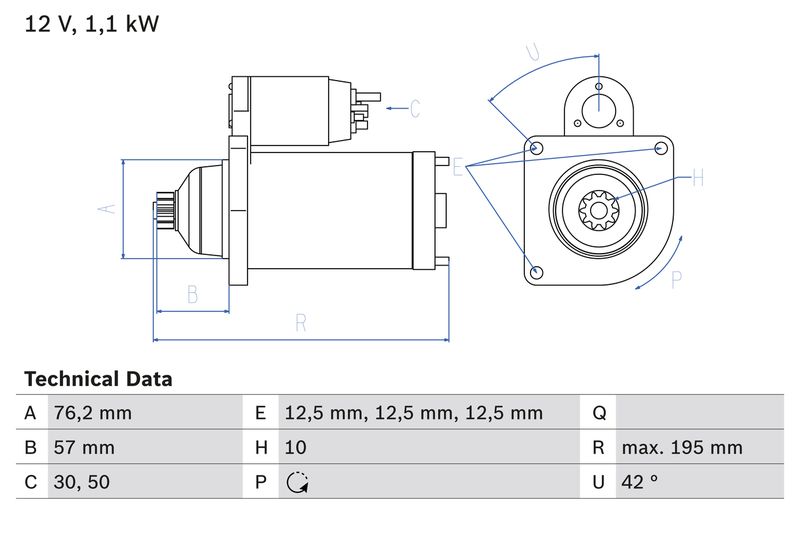 Bosch 0986020330 Starter - 1