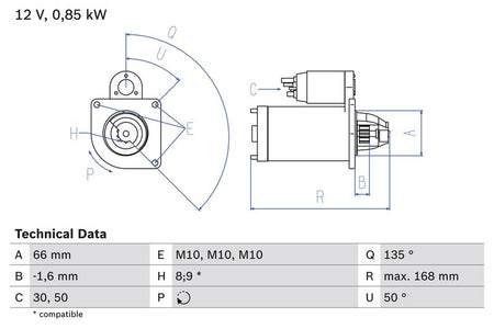 Bosch 0986021051 Starter - 1
