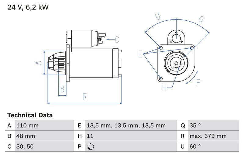 Bosch 0986021200 Starter - 1
