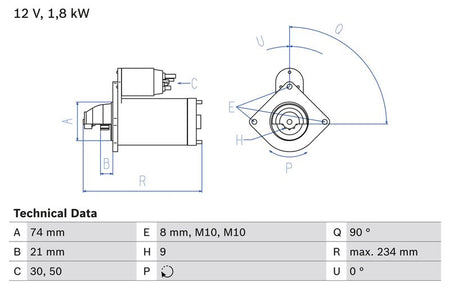 Bosch 0986021230 Starter - 1