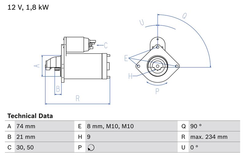 Bosch 0986021230 Starter - 1