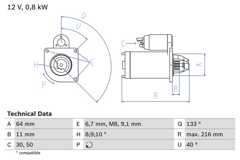 Bosch 0986021590 Starter - 1