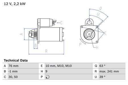 Bosch 0986021620 Starter - 1