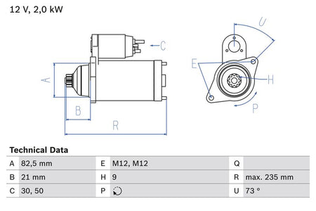 Bosch 0986021630 Starter - 1