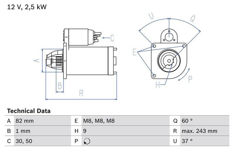 Bosch 0986021640 Starter - 1