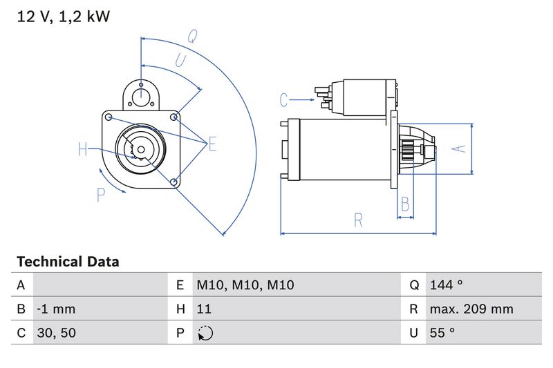 Bosch 0986021671 Starter - 1