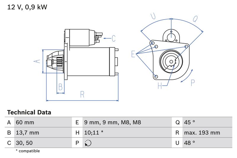 Bosch 0986021970 Starter - 1