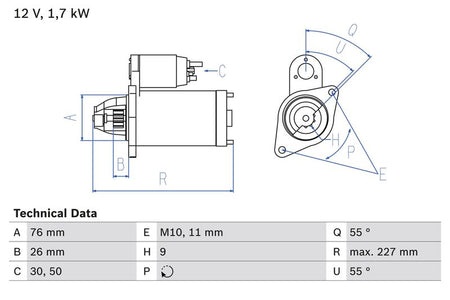 Bosch 0986022010 Starter - 1