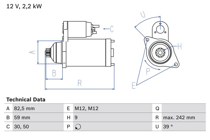 Bosch 0986022460 Starter - 1