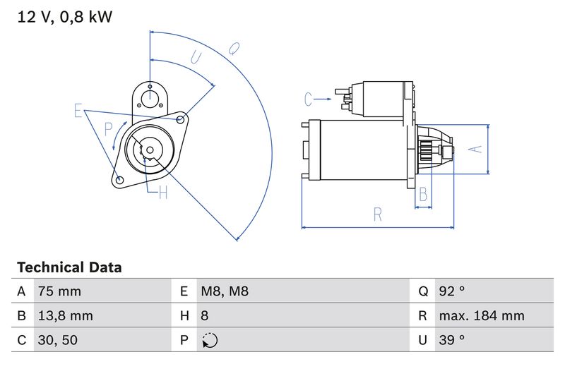 Bosch 0986022601 Starter - 1