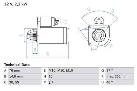 Bosch 0986022631 Starter - 1