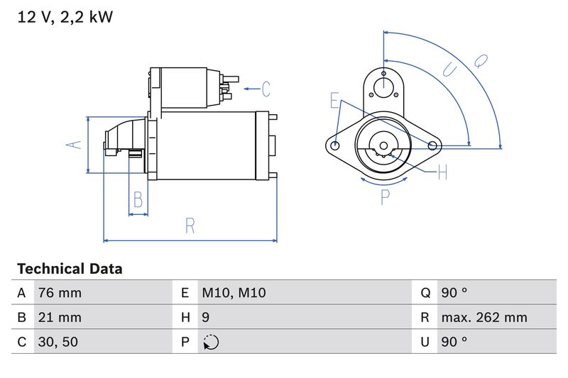 Bosch 0986022710 Starter - 1