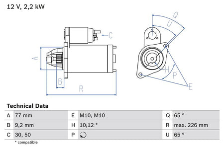 Bosch 0986022740 Starter - 1