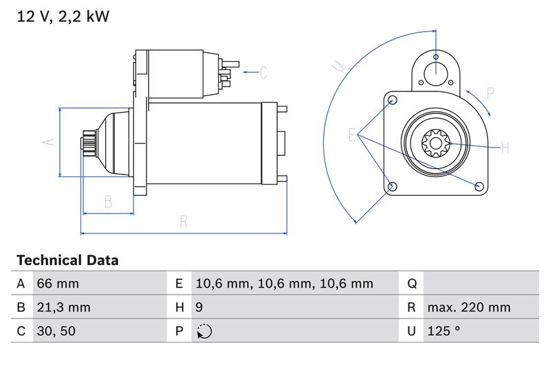 Bosch 0986022760 Starter - 1