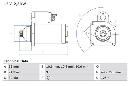 Bosch 0986022760 Starter - 1
