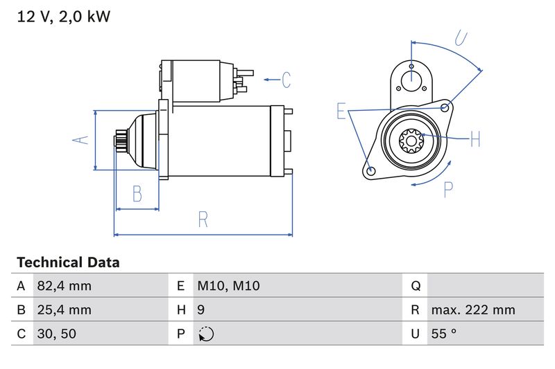 Bosch 0986022820 Starter - 1
