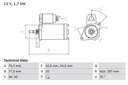 Bosch 0986022870 Starter - 1