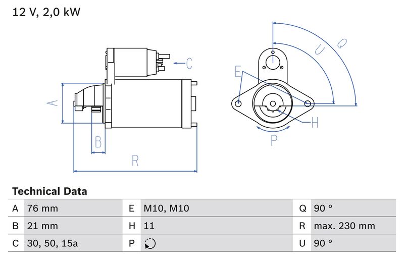 Bosch 0986022880 Starter - 1