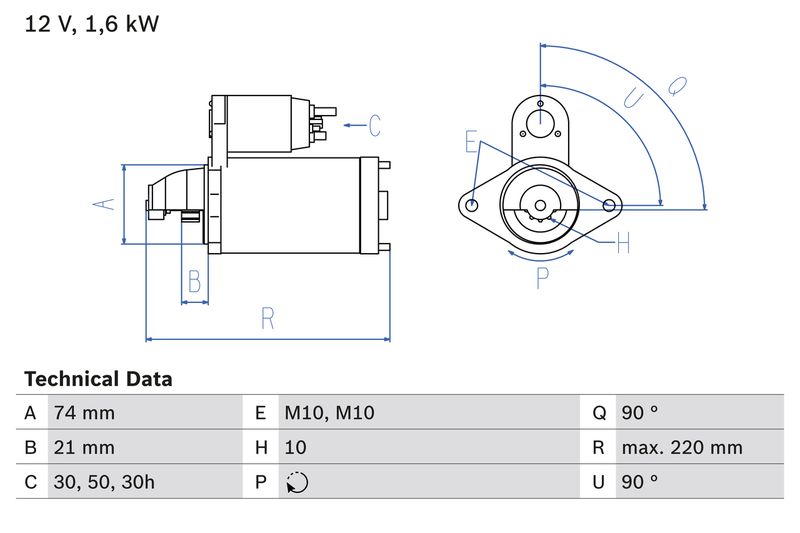 Bosch 0986022930 Starter - 1