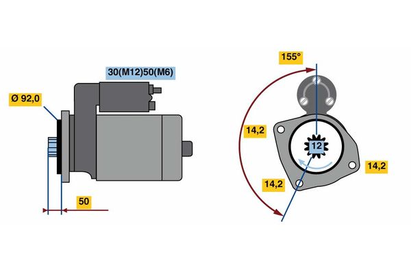 Bosch 0986022980 Starter - 1