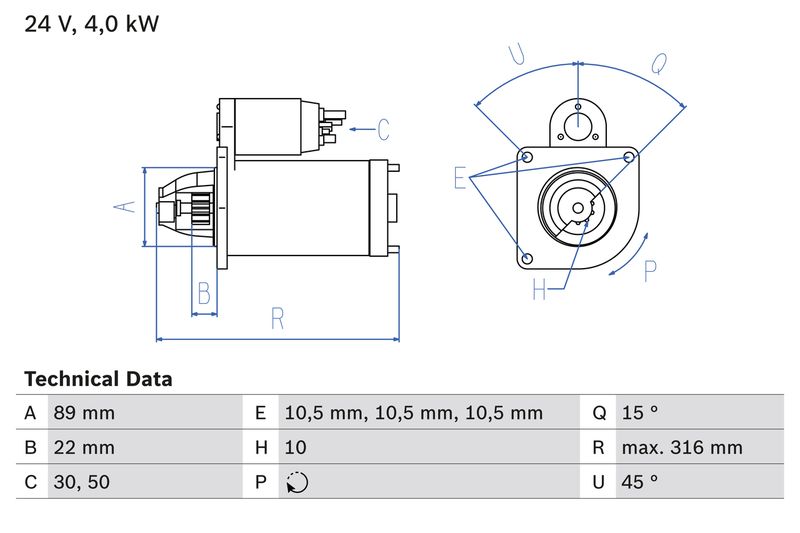 Bosch 0986022990 Starter - 1