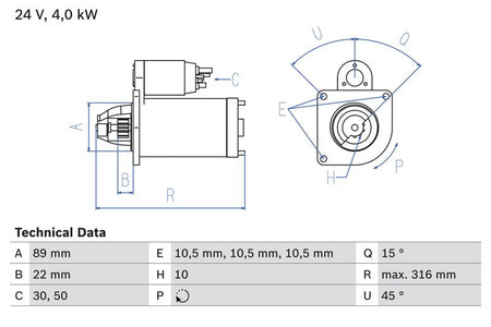Bosch 0986022990 Starter - 1