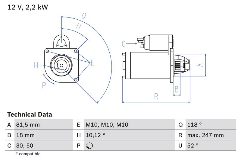 Bosch 0986023180 Starter - 1