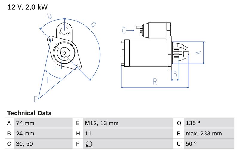 Bosch 0986023240 Starter - 1