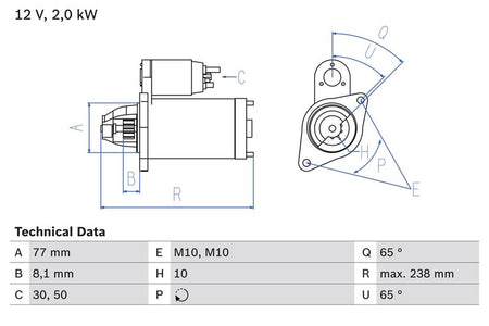 Bosch 0986023340 Starter - 1