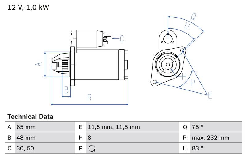 Bosch 0986023470 Starter - 1