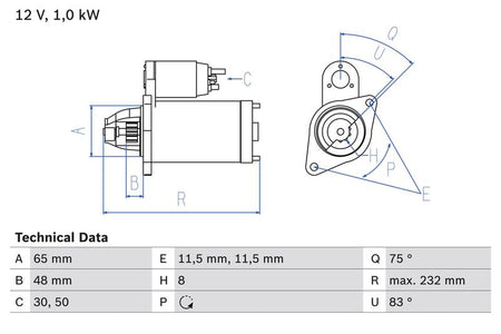 Bosch 0986023470 Starter - 1