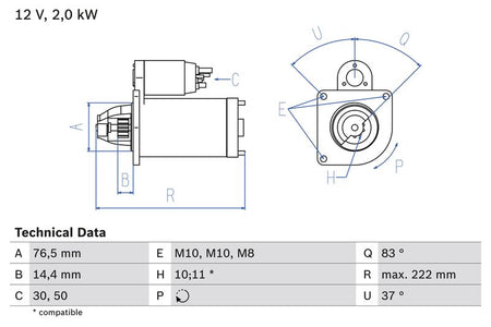 Bosch 0986023530 Starter - 1