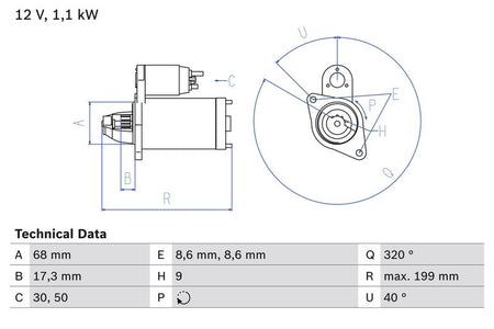 Bosch 0986023660 Starter - 1