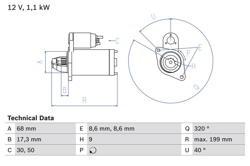 Bosch 0986023660 Starter - 1