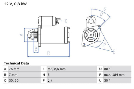 Bosch 0986023880 Starter - 1