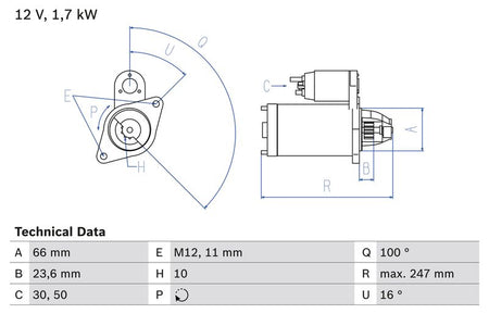 Bosch 0986024030 Starter - 1