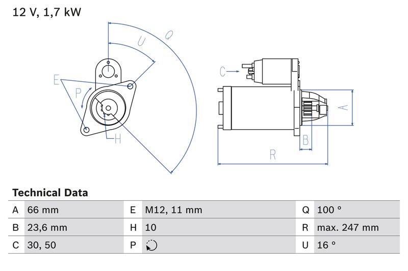 Bosch 0986024030 Starter - 1