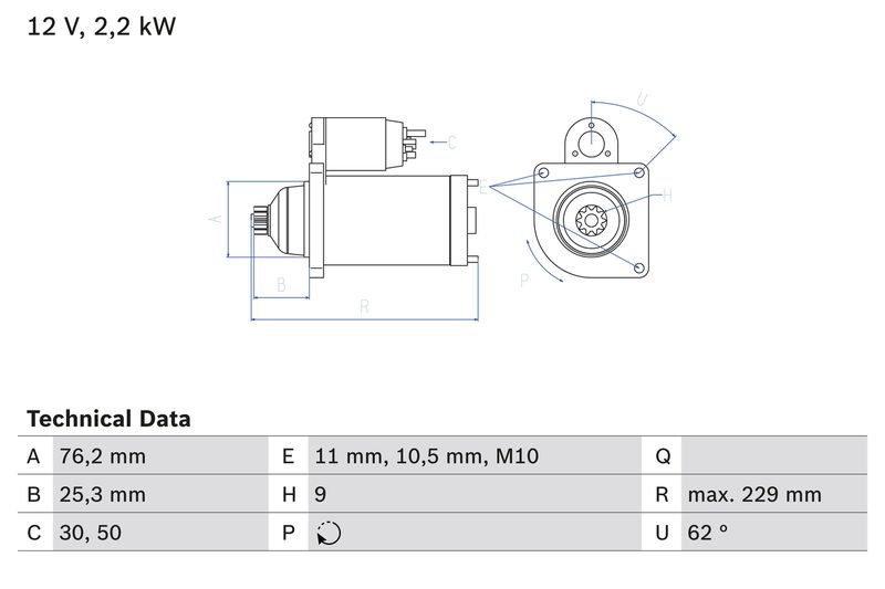 Bosch 0986024050 Starter - 1