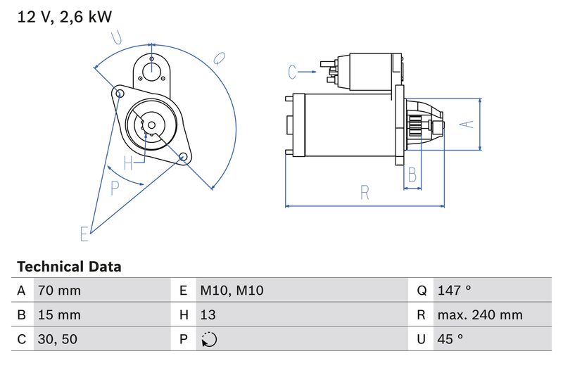 Bosch 0986024530 Starter - 1