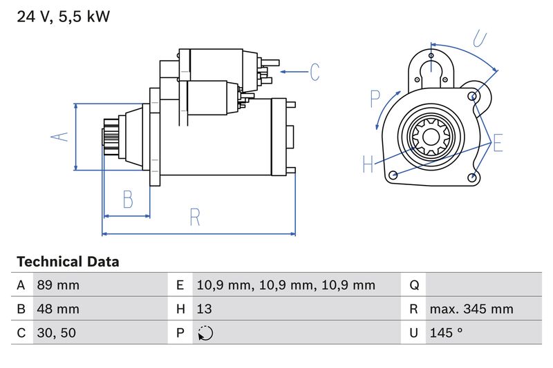 Bosch 0986024670 Starter - 1