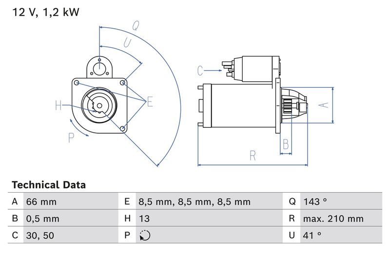 Bosch 0986025000 Starter - 1