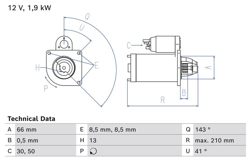 Bosch 0986025040 Starter - 1