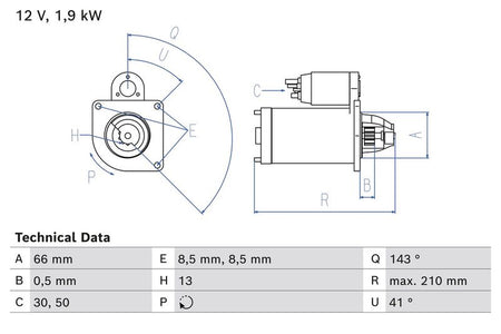 Bosch 0986025040 Starter - 1