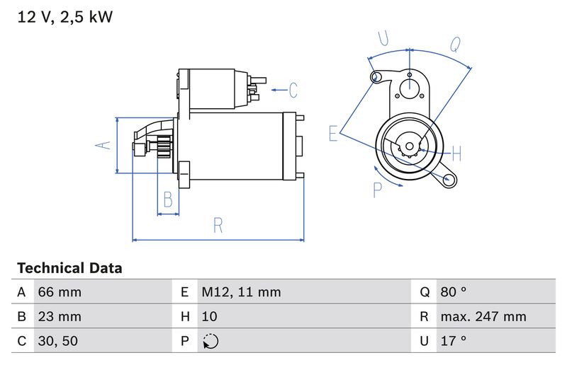 Bosch 0986025160 Starter - 1